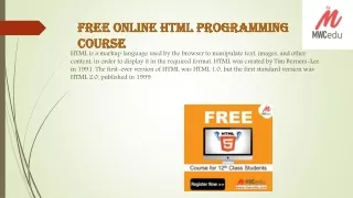 Free Online HTML Programming Course