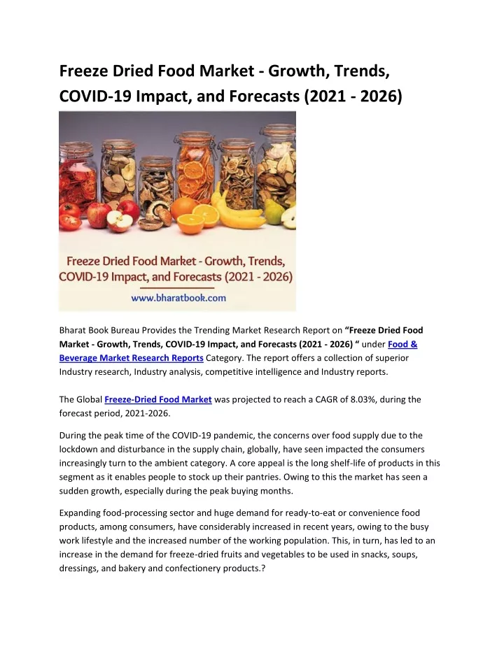 freeze dried food market growth trends covid