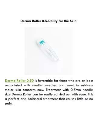 Derma Roller 0.5-Utility for the Skin