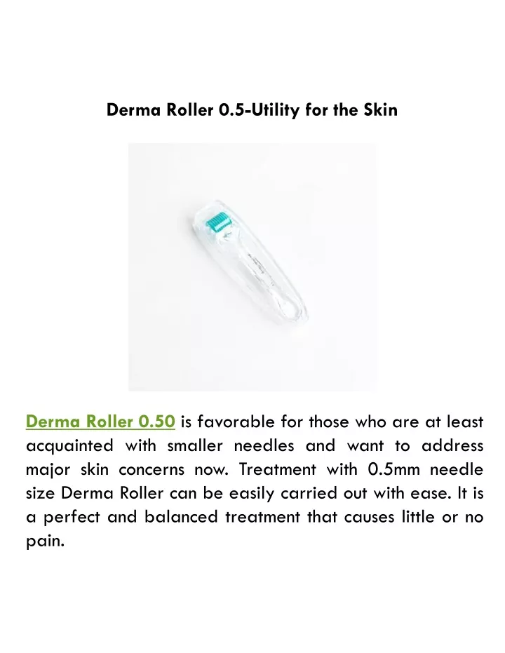 derma roller 0 5 utility for the skin