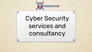 cyber security services and consultancy