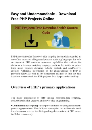 Easy and Understandable php projects