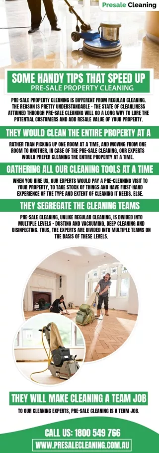 SOME HANDY TIPS THAT SPEED UP PRE-SALE PROPERTY CLEANING