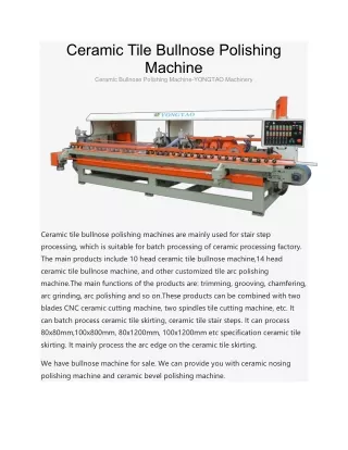 Ceramic Tile Bullnose Polishing Machine
