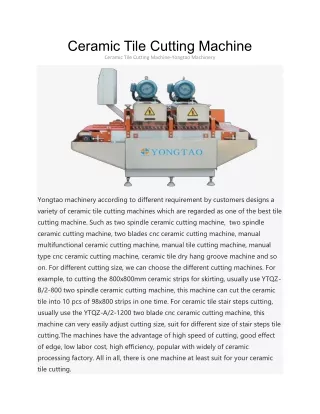 Ceramic Tile Cutting Machine