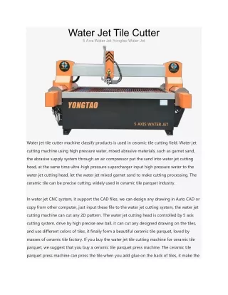 Water Jet Tile Cutter