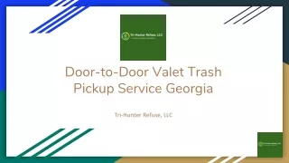 Door-to-Door Valet Trash Pickup Service Georgia