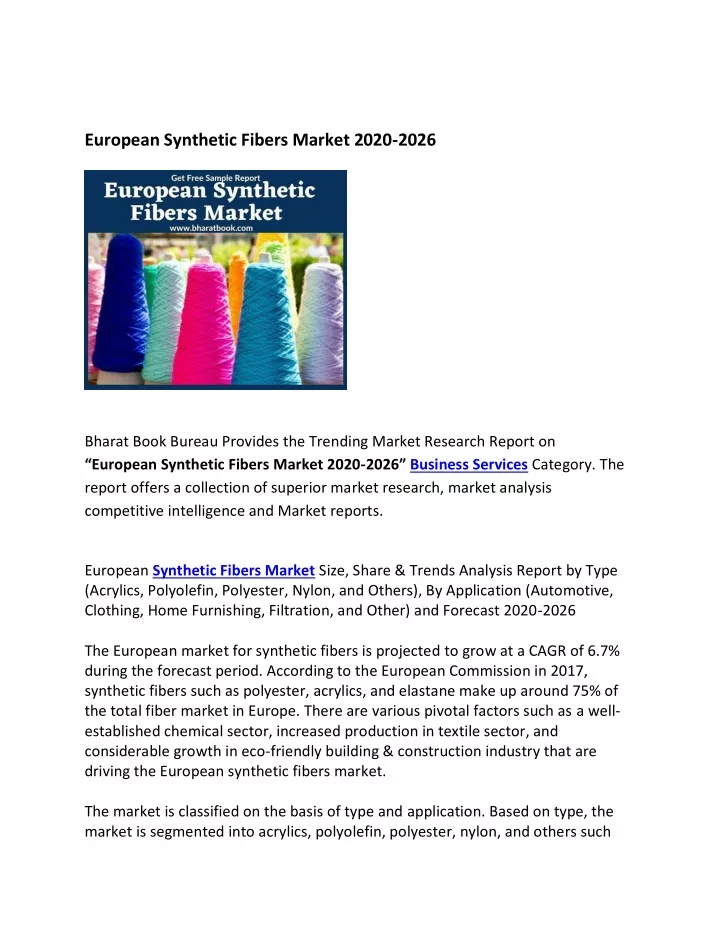 european synthetic fibers market 2020 2026