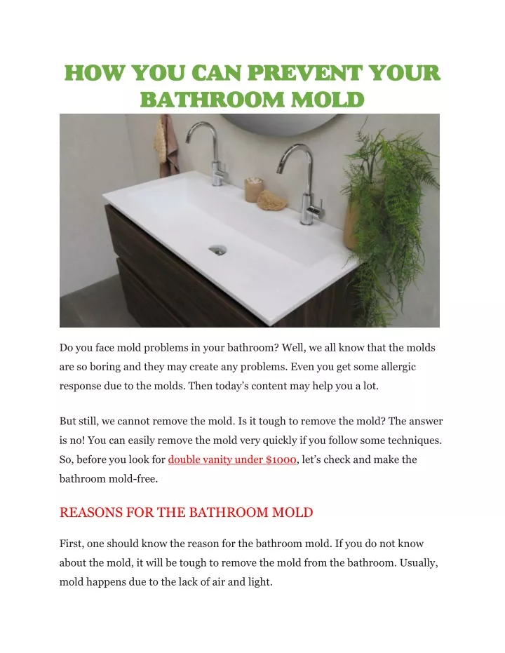 how you can prevent your bathroom mold