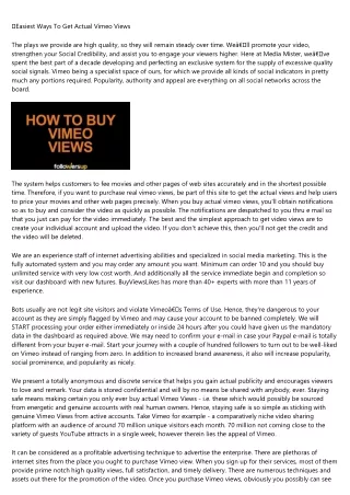 easiest ways to get actual vimeo views