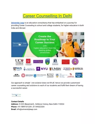 Career Counselling In Delhi