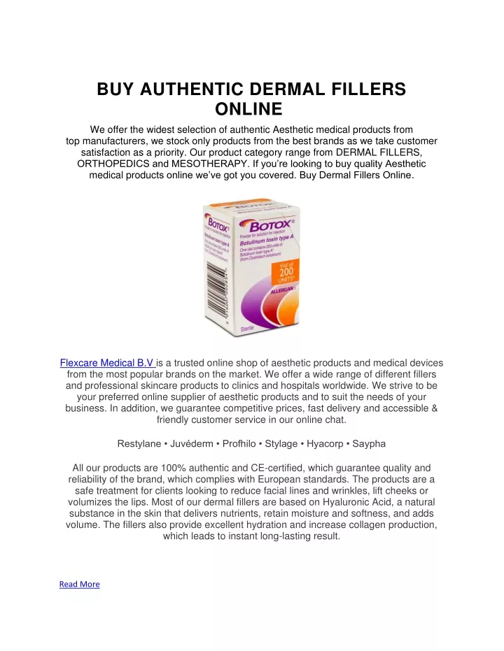 buy authentic dermal fillers online we offer