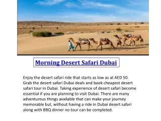 Morning Desert safari Dubai