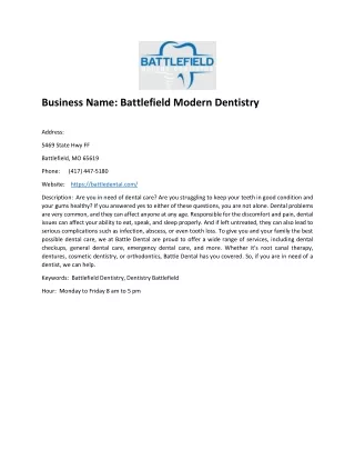 business name battlefield modern dentistry