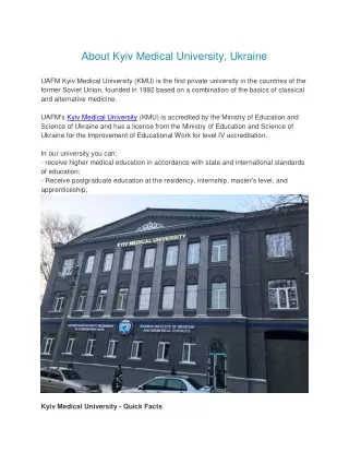 about kyiv medical university ukraine