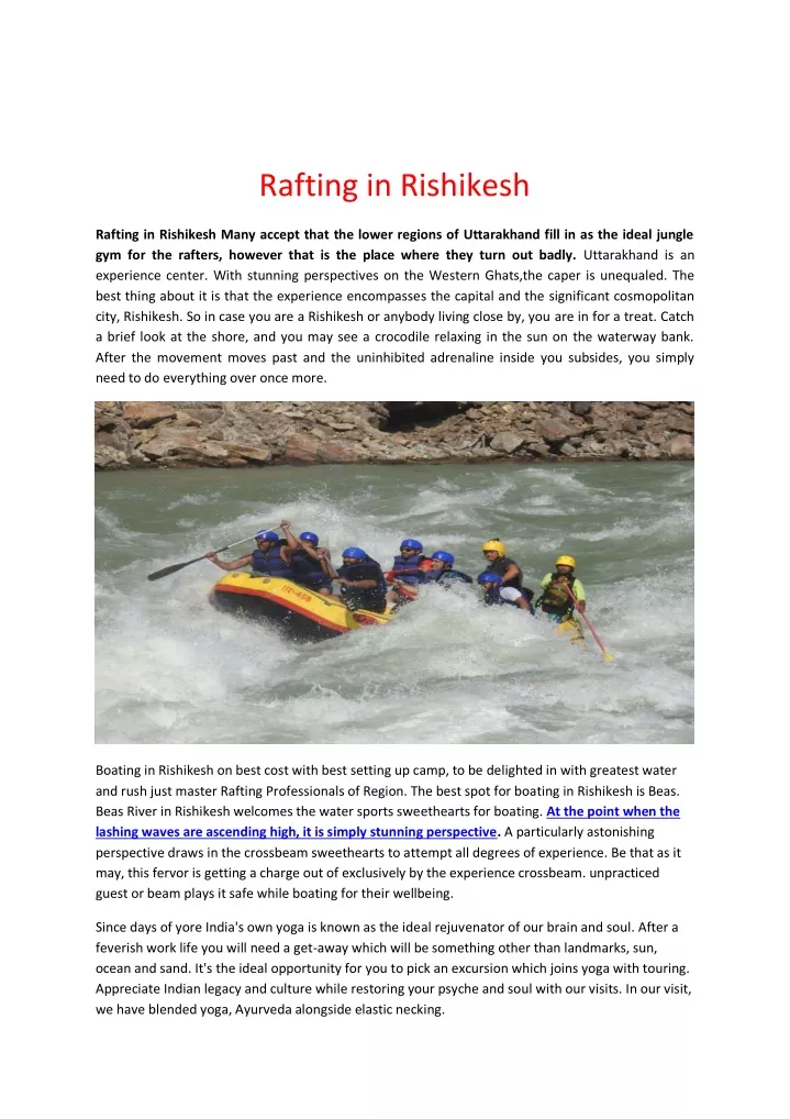 rafting in rishikesh