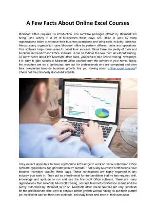 a few facts about online excel courses