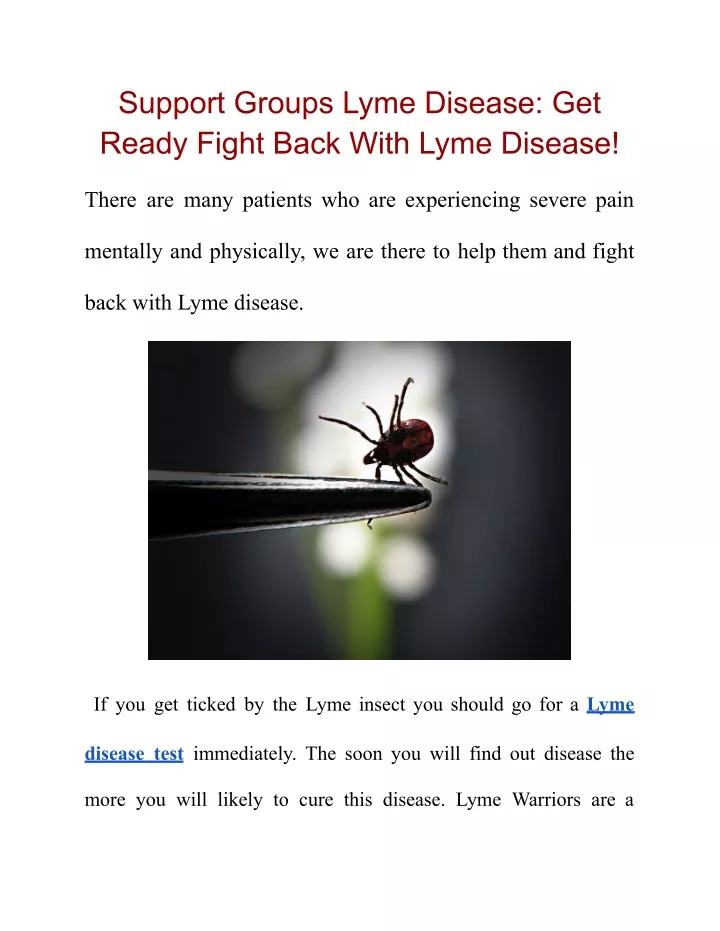 support groups lyme disease get ready fight back