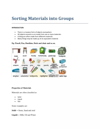 sorting materials into groups