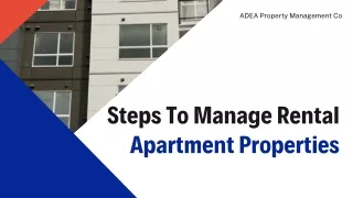Steps To Manage Rental Apartment Properties