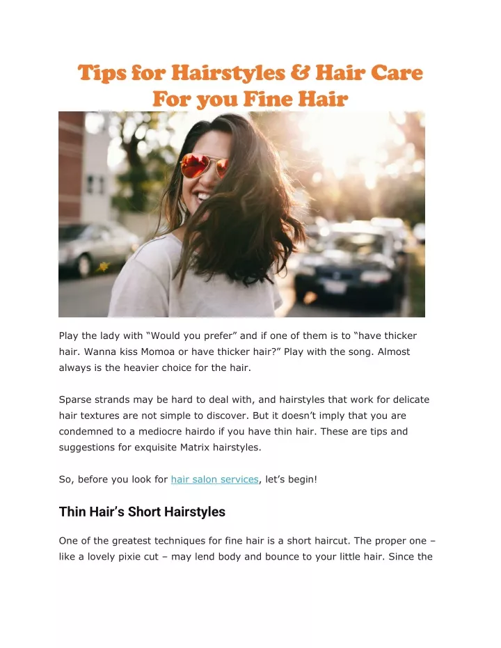 tips for hairstyles hair care for you fine hair