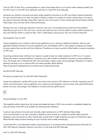 cure for hpv 16 and 18 is a normal petition