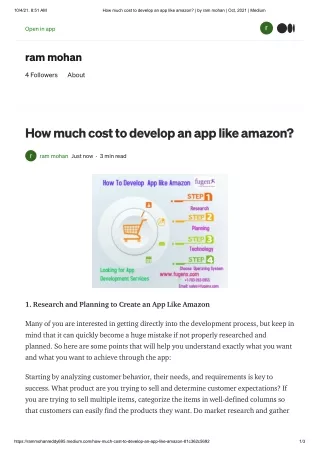 How much cost to develop an app like amazon