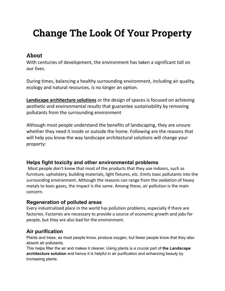 change the look of your property