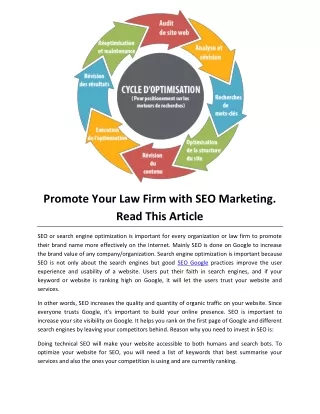 Promote Your Law Firm with SEO Marketing. Read This Article