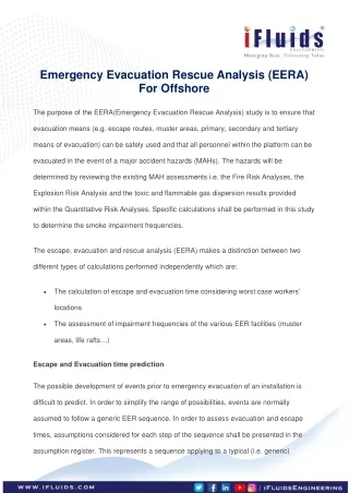Emergency Evacuation Rescue Analysis (EERA) For Offshore