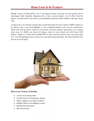 home loan its features