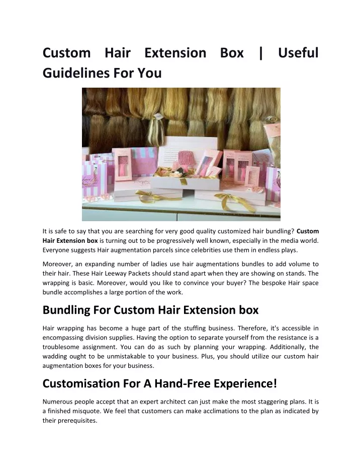 custom hair extension box useful guidelines