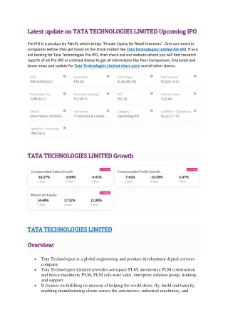 TATA TECHNOLOGIES Upcoming IPO