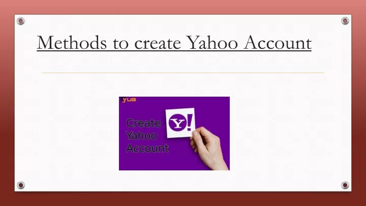 methods to create yahoo account