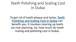 teeth polishing and scaling cost in dubai