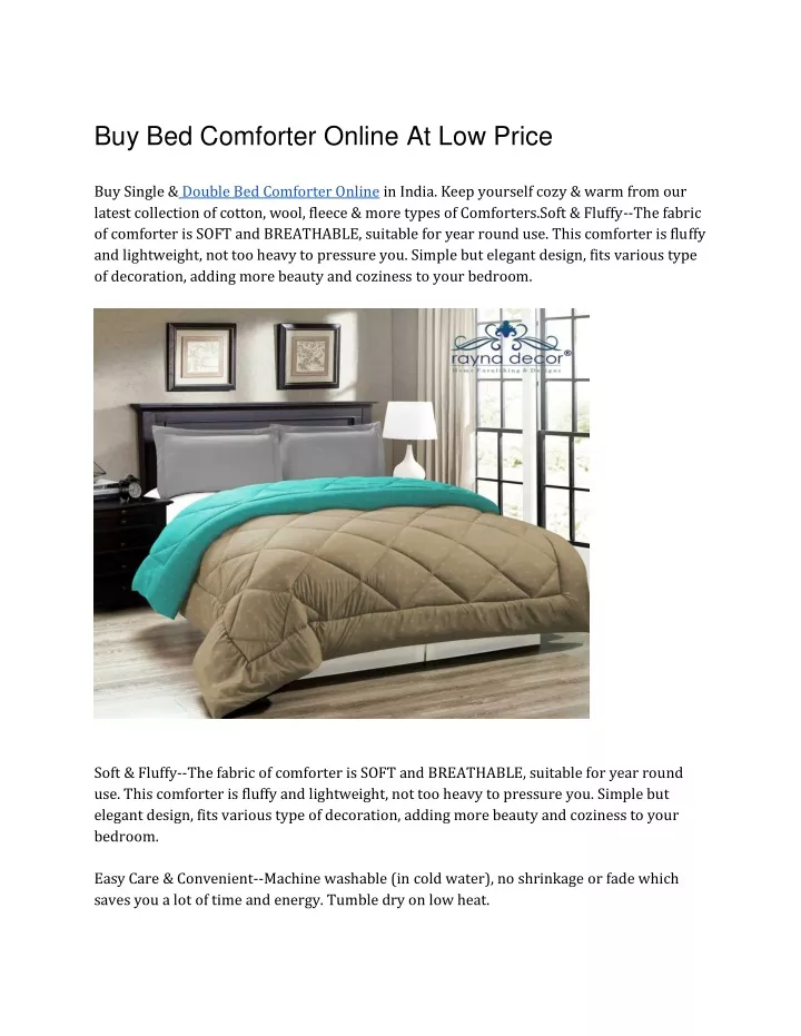 buy bed comforter online at low price