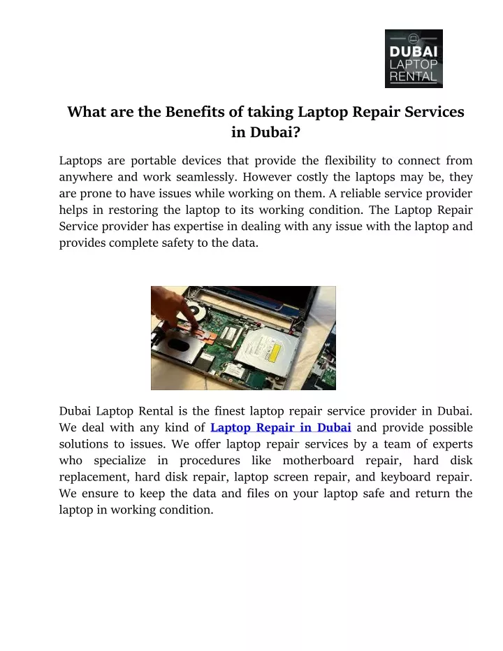 what are the benefits of taking laptop repair