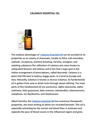 Calamus essential oil,.