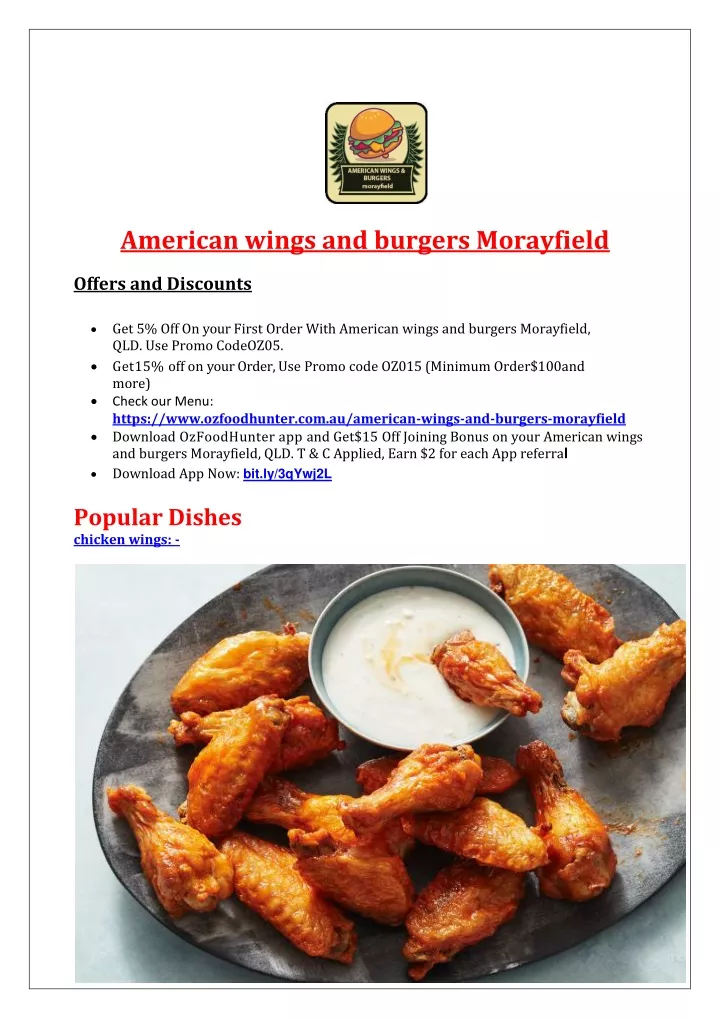 american wings and burgers morayfield offers
