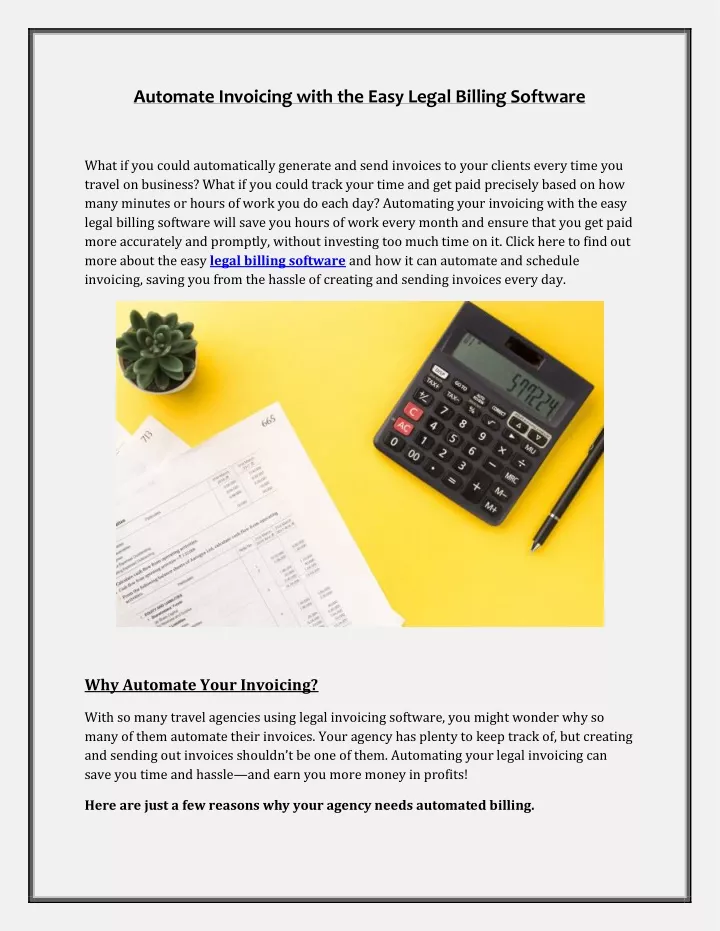 automate invoicing with the easy legal billing