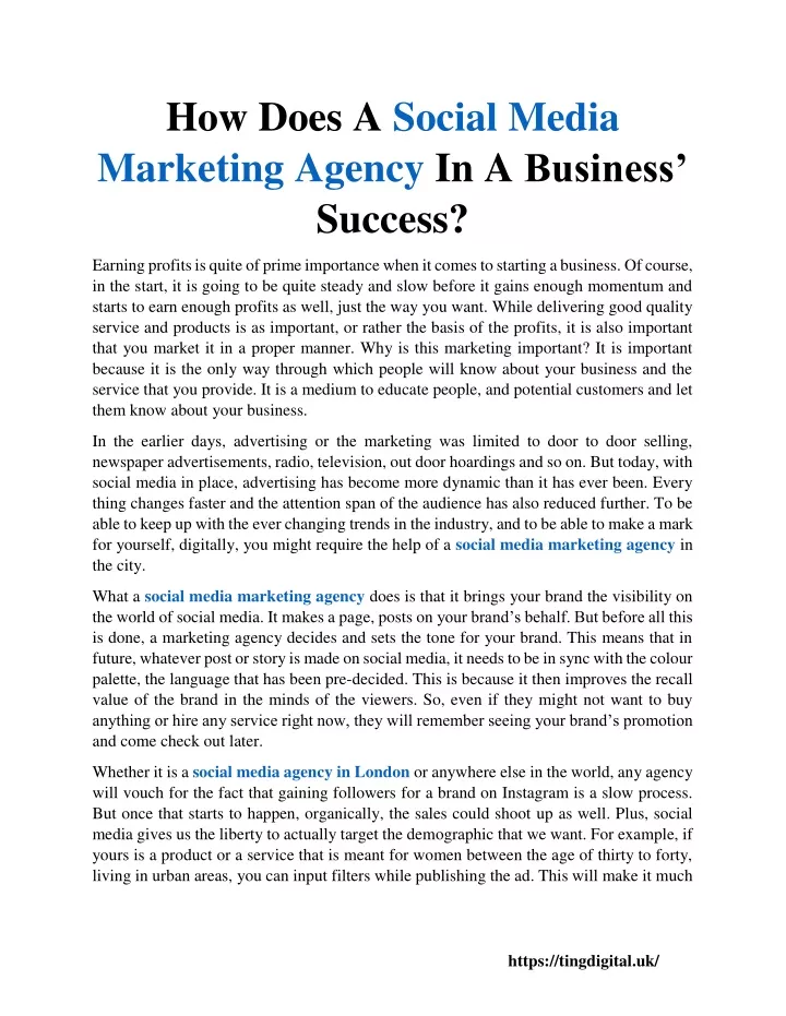 how does a social media marketing agency