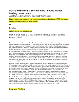 devry business l 597 the more famous insider