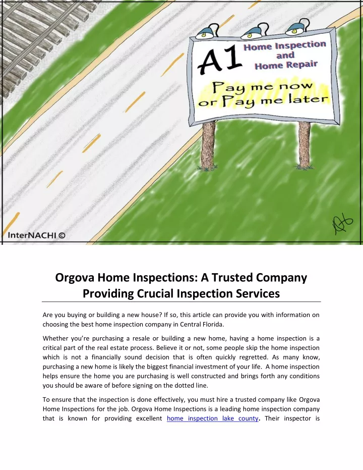 orgova home inspections a trusted company