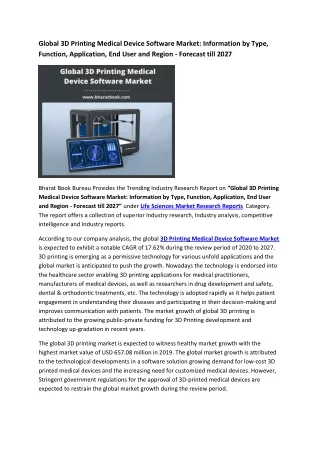 global 3d printing medical device software market
