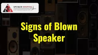 Signs of Blown Speaker