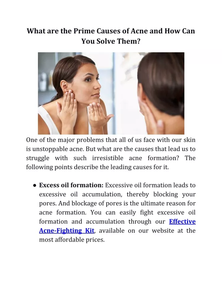what are the prime causes of acne