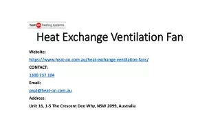 Heat Exchange Ventilation Fan
