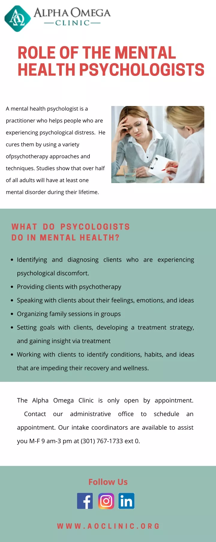 role of the mental health psychologists