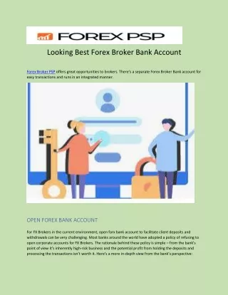Looking Best Forex Broker Bank Account