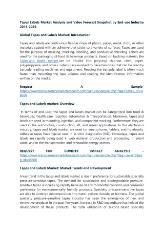 tapes labels market analysis and value forecast